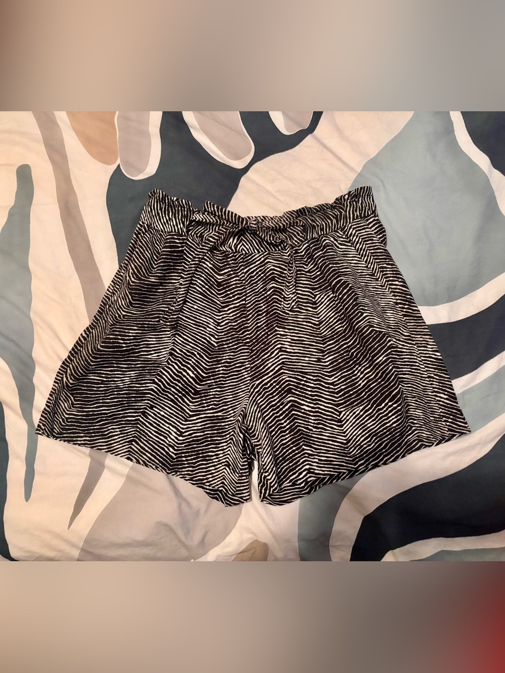 Joe Fresh Black & White High-Waist Zebra Print Shorts